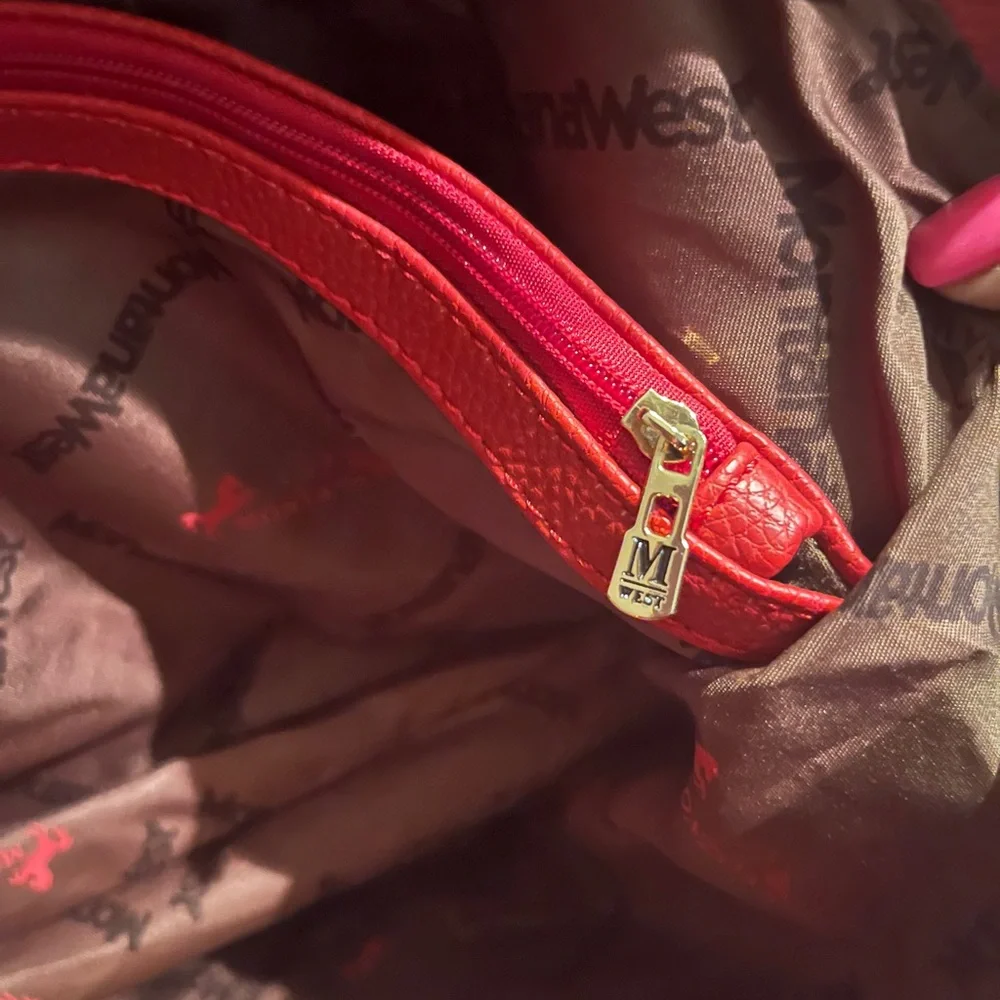Montana West Red Tote Bag w/Front Tassels & Pebbled Faux Leather (NWT) - Picture 13 of 13